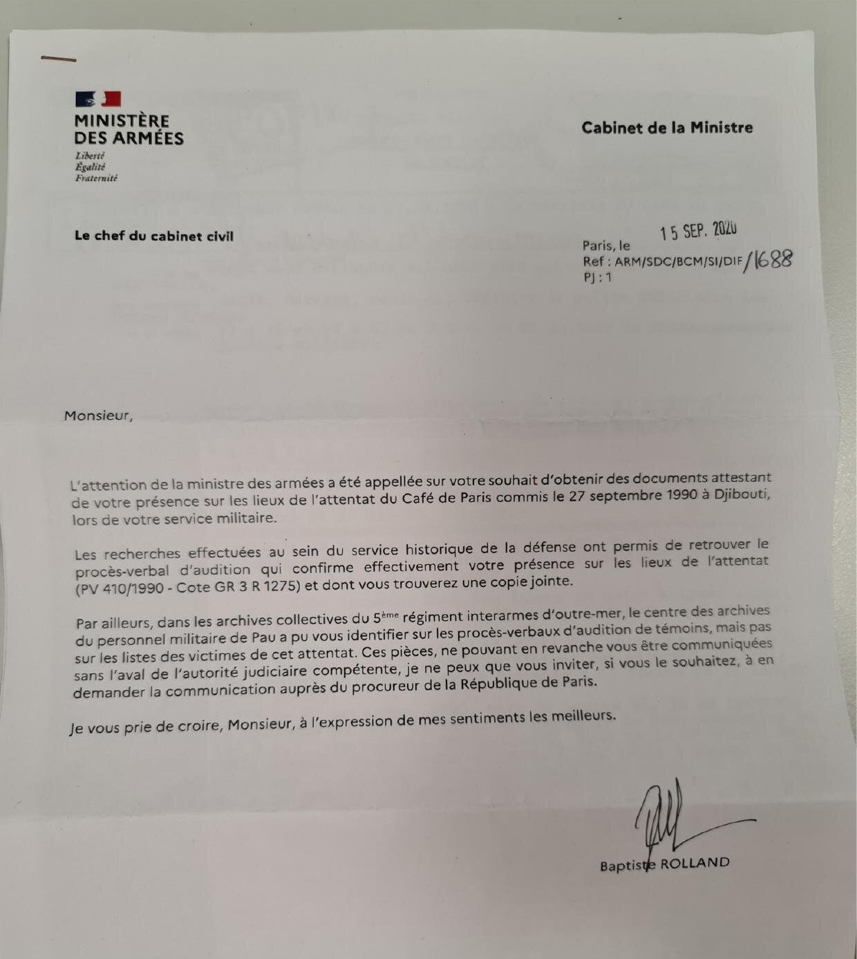 Courrier Ministère